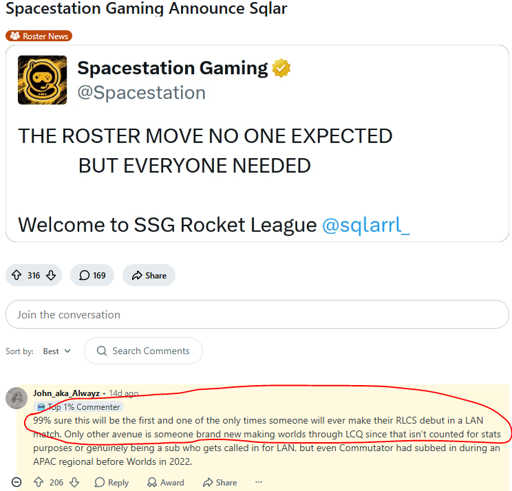 John_aka_Alwayz's tweet photo. And here I was thinking Solar would go down as the only player in RLCS history to make their official RLCS debut stats wise in a LAN match.

Reyyn going from Top 192 the last time he played RLCS quals, to joining KCorp with one of the GOATs is incredible. What a crazy off-season! https://t.co/pUMNWv1r2X