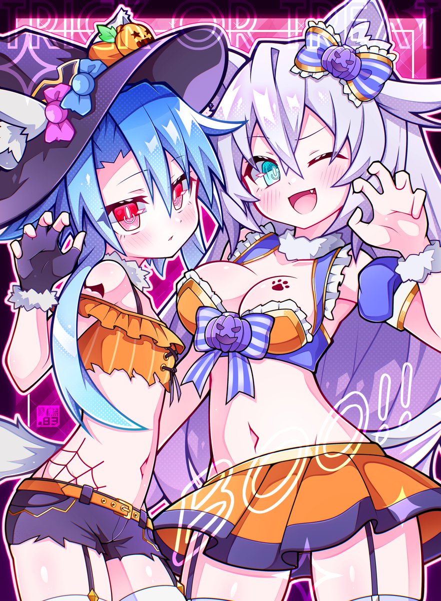 Aijiro83's tweet photo. Halloween!🩵🩶🎃(2025)
#ネプテューヌ #Neptunia https://t.co/QfOjHc1tqy