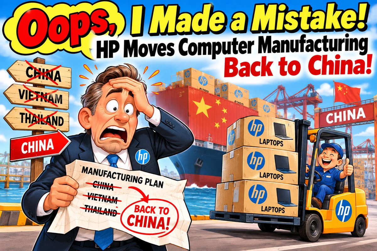tonernews's tweet photo. Oops, I Made a Mistake! HP Moves Computer Manufacturing Back to China!
https://t.co/VPJM0FmJsl
#Copiers #Printers #OfficeEquipment #CopierLeasing #PrinterRepair #ManagedPrintServices #MultifunctionPrinter #OfficeTechnology https://t.co/Q3UZCQ8gcR