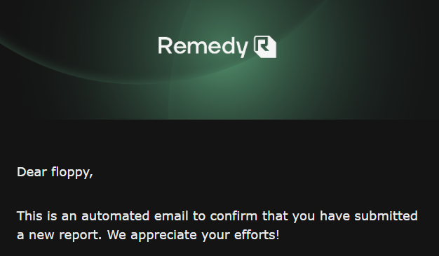 1440000bytes's tweet photo. Used remedy for the first time to report a vulnerability. They publish the hash of each report on the blockchain to prevent duplicate submissions. https://t.co/zpY18mnO7J