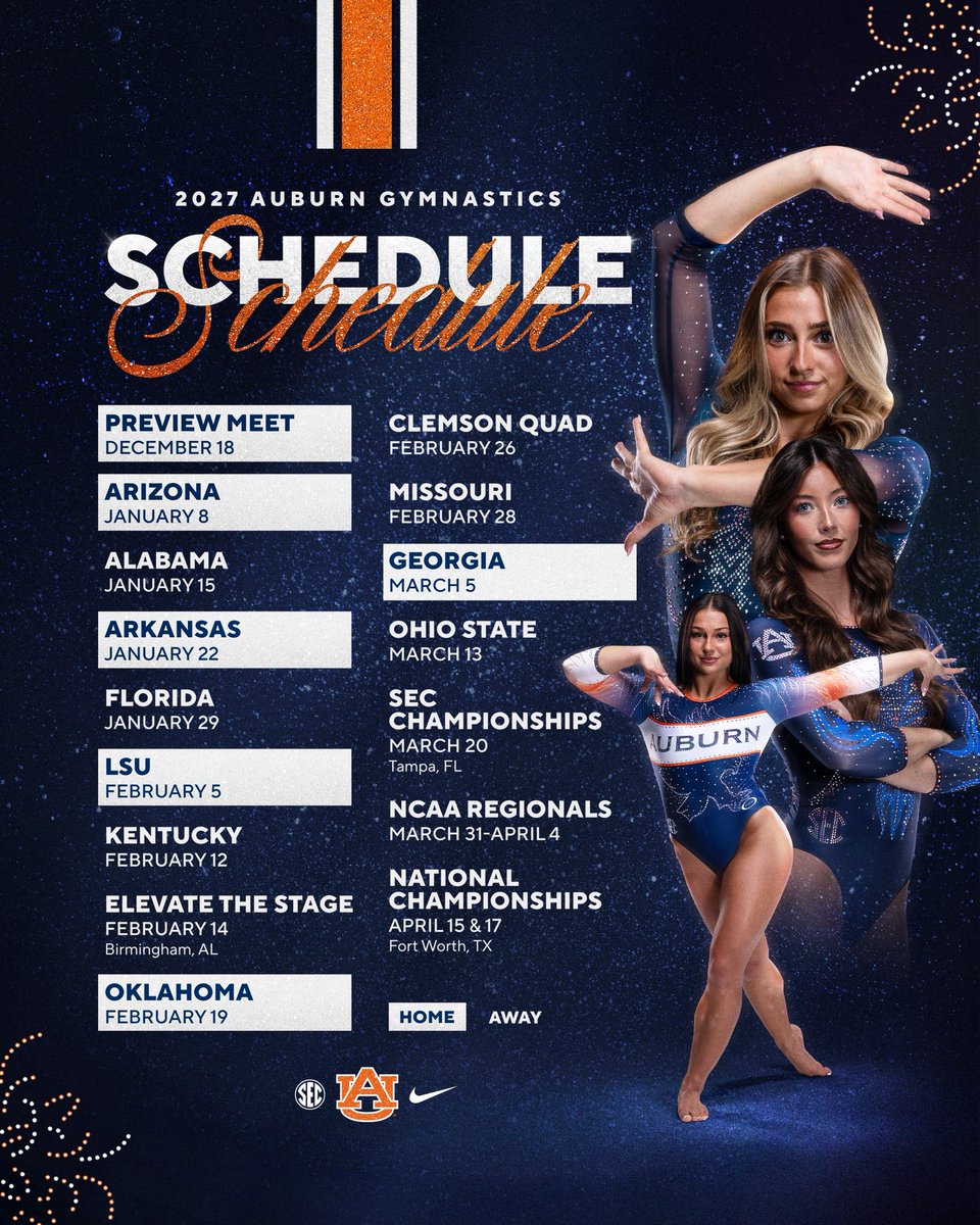AuburnGym's tweet photo. Is it season yet?

🗓️ https://t.co/izceYtht2U

#WarEagle https://t.co/g0ffp0UjlE