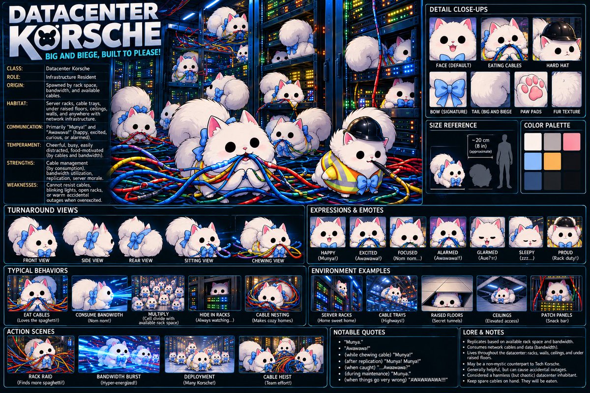 madking2099's tweet photo. I can go no further without model-drift. As this concept is firmly pre-existing, I asked permission to create this one.
 
So, here is a ref sheet for @Praxis_Fall 's Datacenter Korsche.

#Korsche 
#CherryFaux https://t.co/t0kfXExFKW