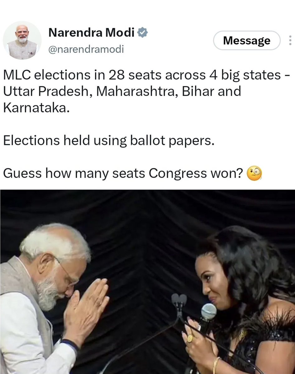 MaryMillben's tweet photo. Salute 🫡, @narendramodi! 🇺🇸🇮🇳
25 years in public office, 12 years as Prime Minister, three consecutive terms. That’s not election fraud, folks. That’s the power of the people who believe in a leader. Your vote for the PM’s vision is a vote to a prosperous present and future. https://t.co/OKRdReghg7