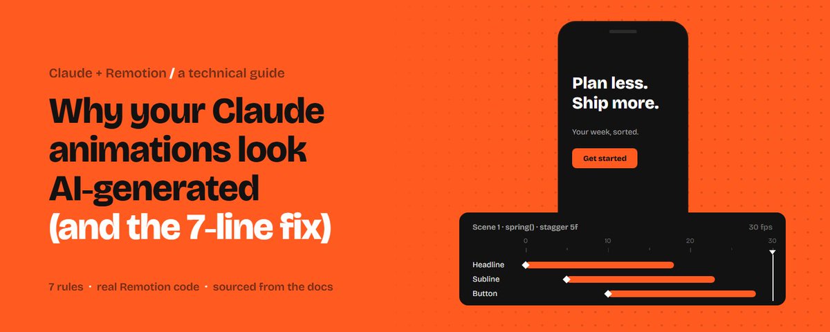 Why your Claude animations look AI-generated (and the 7-line fix)