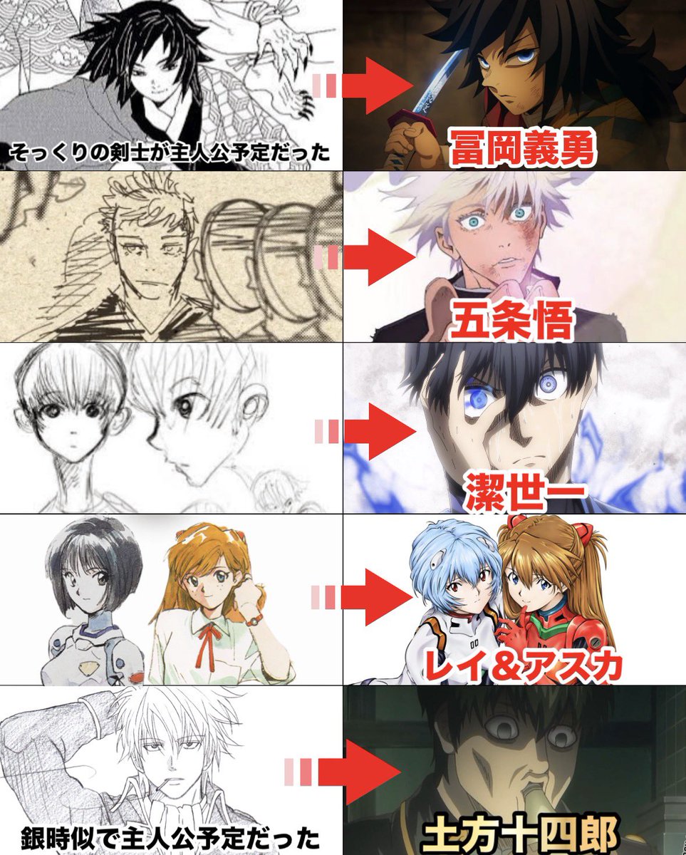 Akikun1124's tweet photo. 人気キャラの初期デザイン https://t.co/4G1BJ92AVi
