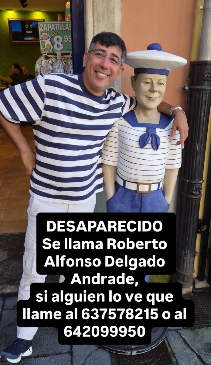 aliciaclemnte's tweet photo. MÁXIMA DIFUSIÓN POR FAVOR 🙏🏼🙏🏼‼️ se busca a ROBERTO ALFONSO DELGADO ANDRADE. se sabe que viajaba en el vagón 7 del ave, se desconoce el asiento. CUALQUIER información es bienvenida. contactar con: 637578215/642099950 🙏🏼 https://t.co/Q6dtpOIAUU