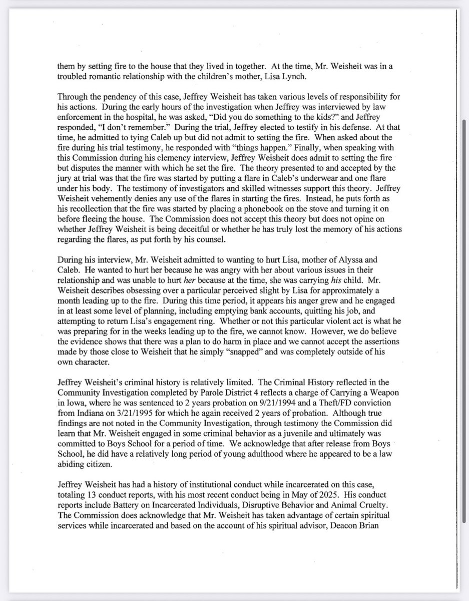 Hannah__Adamson's tweet photo. BREAKING: Indiana Parole Board recommends to @GovBraun that Jeffrey Weisheit’s request for clemency be denied. 

@FOX59 | @CBS4Indy https://t.co/EvbyODnCOU