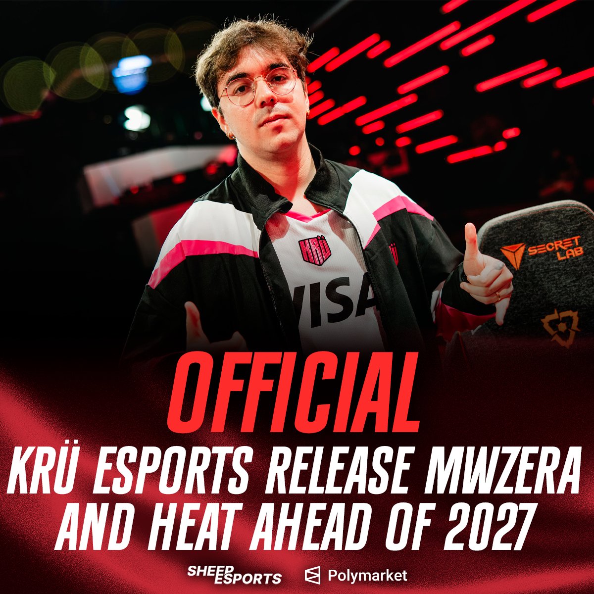 Sheep_VALORANT's tweet photo. [OFFICIAL] KRÜ Esports 🇦🇷 part ways with mwzera 🇧🇷 and heat 🇧🇷 ahead of the 2027 campaign

The organization is also working to define the futures of saadhak 🇦🇷, Less 🇧🇷 and Dante 🇦🇷, as stated in the announcement. https://t.co/Ufie9d3eZu