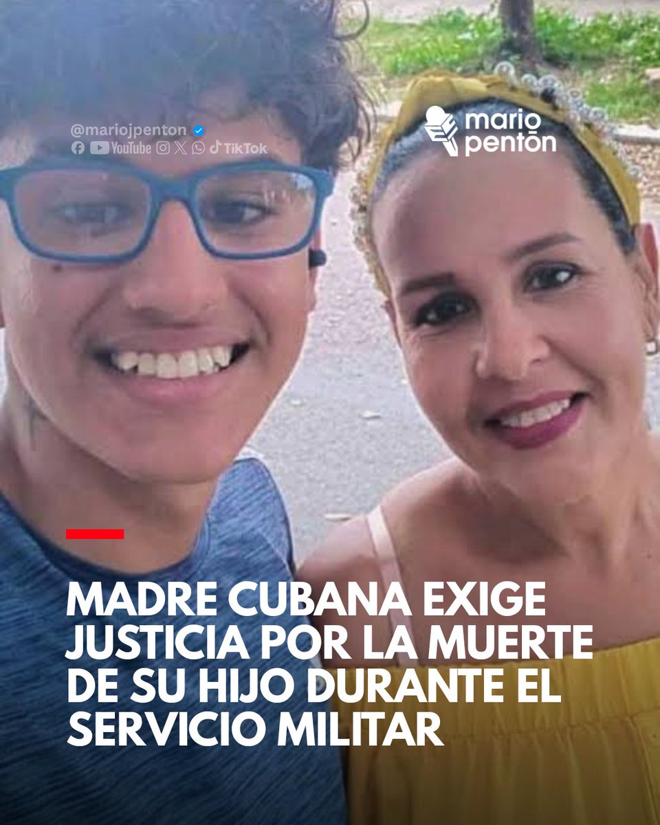 MarioJPenton's tweet photo. 🕯️ Mercedes Roque Rodríguez exige justicia por la muerte de su hijo, Antonio Alejandro Rassi Roque, quien se suicidó en agosto de 2025 mientras cumplía el Servicio Militar Obligatorio en la Unidad Militar 5050, en La Habana. La madre responsabiliza directamente al primer teniente político Aldo Fabregas Ardiles y afirma que su hijo sufrió fuertes presiones, mostró signos de deterioro psicológico y fue privado de un pase antes de morir.

❌Pese a recopilar testimonios de otros reclutas y presentar denuncias ante las autoridades militares y judiciales, asegura que el caso fue archivado sin una investigación efectiva. Según el Observatorio Cubano de Auditoría Ciudadana, entre 2001 y 2026 se registraron 97 muertes de jóvenes durante el servicio militar, aunque la falta de datos oficiales impide conocer la magnitud total del problema.

MARTÍ NOTICIAS
