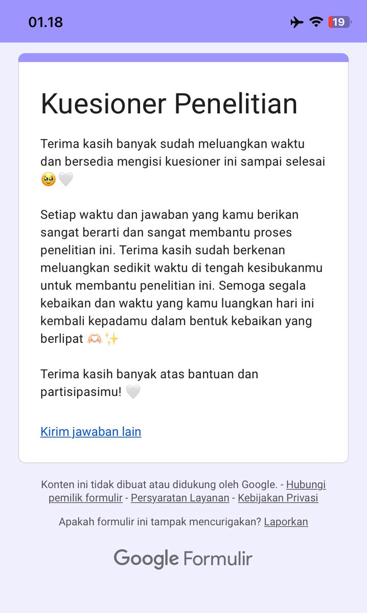 serenaom1's tweet photo. @aurewly donee yaa kak, boleh tolong isi kuisionerku 🥹 
🔗 https://t.co/BzB6yyAC0z https://t.co/CPVIR7epZA