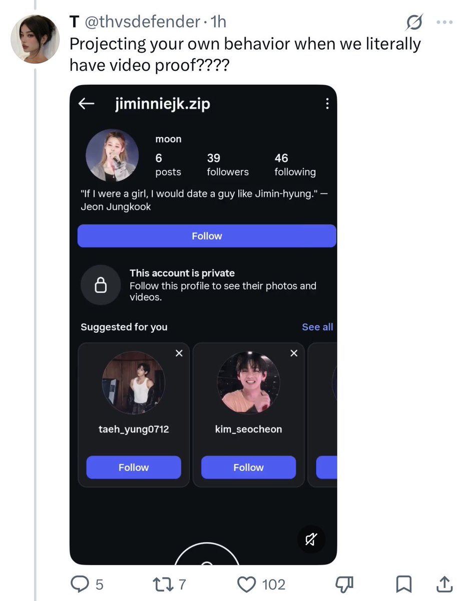 Jiminreport_'s tweet photo. they blocked me so i can't reply to them directly but i wanted to say that instagram usually suggests accounts that are somehow connected, so even if an account is private, the suggested profiles might give you some clues about who they know or interact with. https://t.co/8AtUkxh0Sh
