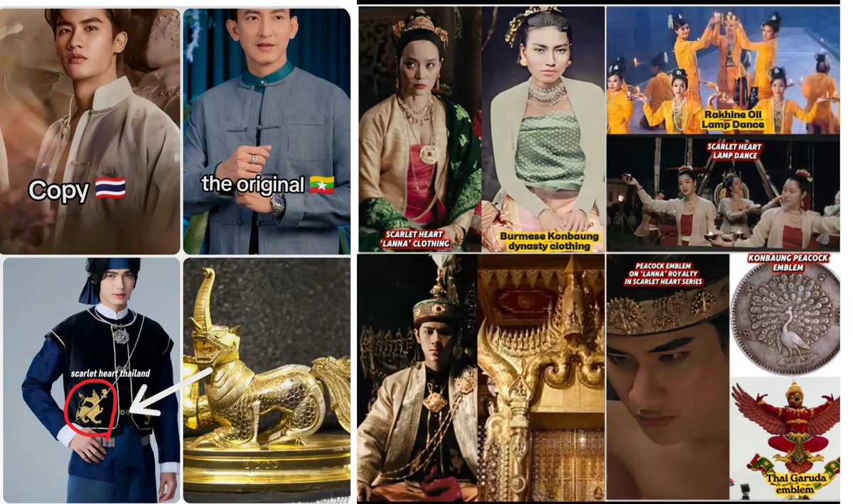 Khinthetsw3pk's tweet photo. Cultural appropriation without proper acknowledgment is unacceptable. We urge @GMMTV &amp; @tha_sataporn to give official on-screen credit to Myanmar culture in #ScarletHeartTH. Respect our cultural heritage with accountability. 🇲🇲✨

#ScarletHeartTH #GMMTV #RespectMyanmarCulture https://t.co/gpNhC85iMC