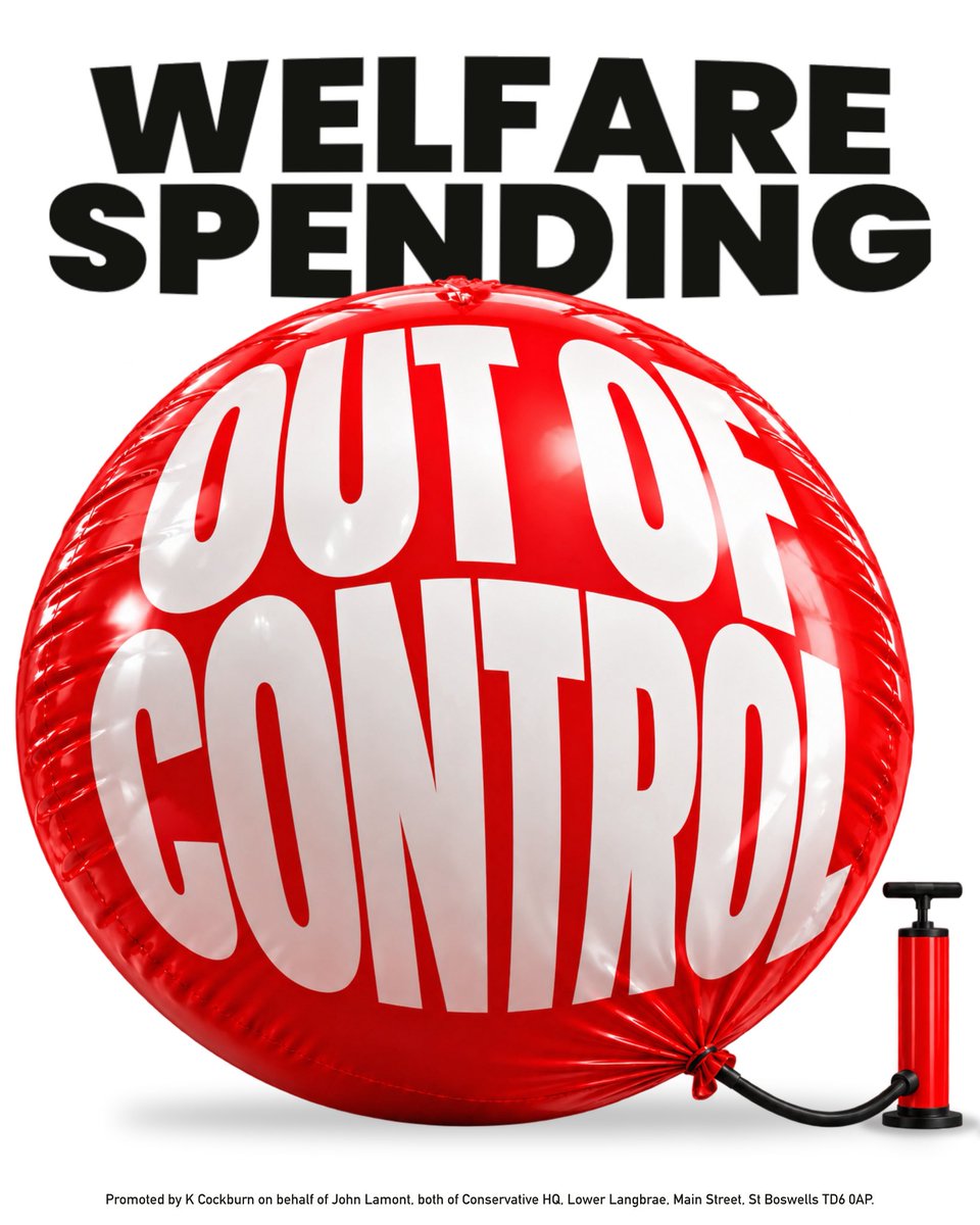 John2Win's tweet photo. 🎈The ballooning welfare bill is putting pressure on families, businesses and our economy.

Today’s Budget was another missed opportunity to get spending under control and ease the pressure on hardworking families and businesses.

With working-age welfare spending forecast to rise by almost £58 billion to £221.5 billion a year by 2031-32, we cannot keep spending more and more on welfare while asking hardworking taxpayers to pay more and more.

Labour needs to get a grip on the rising welfare bill, help more people back into work and bring spending under control so we can cut taxes and get Britain working again.🇬🇧🏴󠁧󠁢󠁳󠁣󠁴󠁿