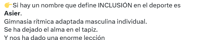 Merchehb's tweet photo. @Marprous @CorviludRG No entiendo dónde esta la mentira. Igual es que no ha leído bien el tuit inicial.
Es un chico con discapacidad que compite en gimnasia rítmica adaptada en la categoría masculina.
¿Se dejaría usted su alma si se disculpara? https://t.co/gZjGbQTRg1