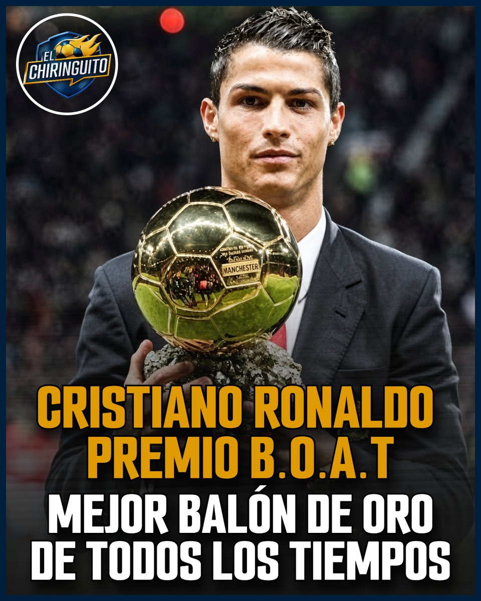 elchiringuitotv's tweet photo. 🏆🇵🇹 Cristiano se lleva el Premio B.O.A.T: mejor Balón de Oro de la historia.

🔝 Los usuarios de France Football lo han elegido por su galardón en el año 2008. https://t.co/Dy4HTQKPL6
