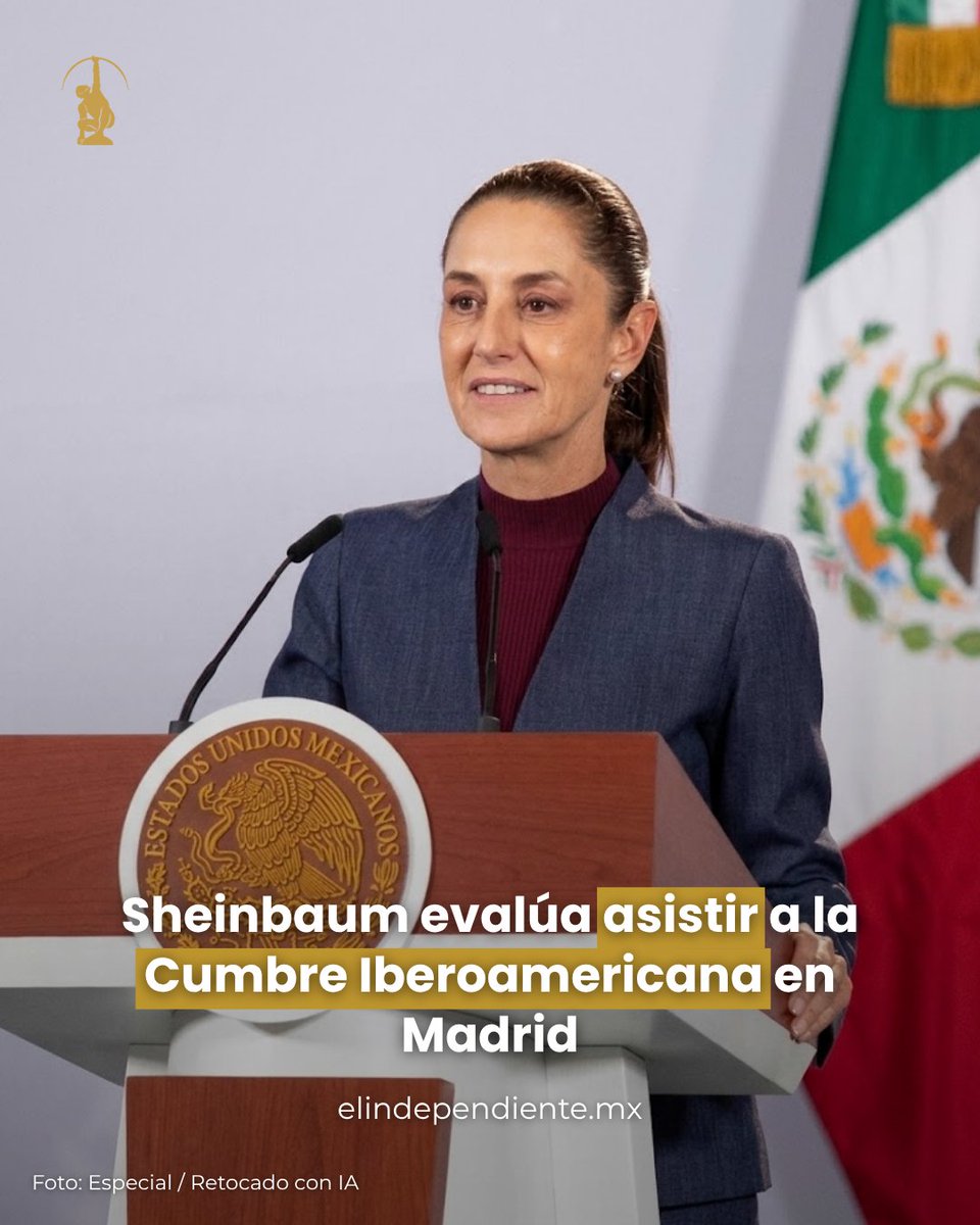 ElIndpendiente's tweet photo. La presidenta Claudia Sheinbaum informó que su participación en la próxima Cumbre Iberoamericana el próximo 4 y 5 de noviembre en la ciudad de Madrid continúa en análisis técnico.

La mandataria señaló que la saturación de eventos diplomáticos en noviembre podría delegar la representación nacional en el canciller.

Síguenos para más en El Independiente Mx