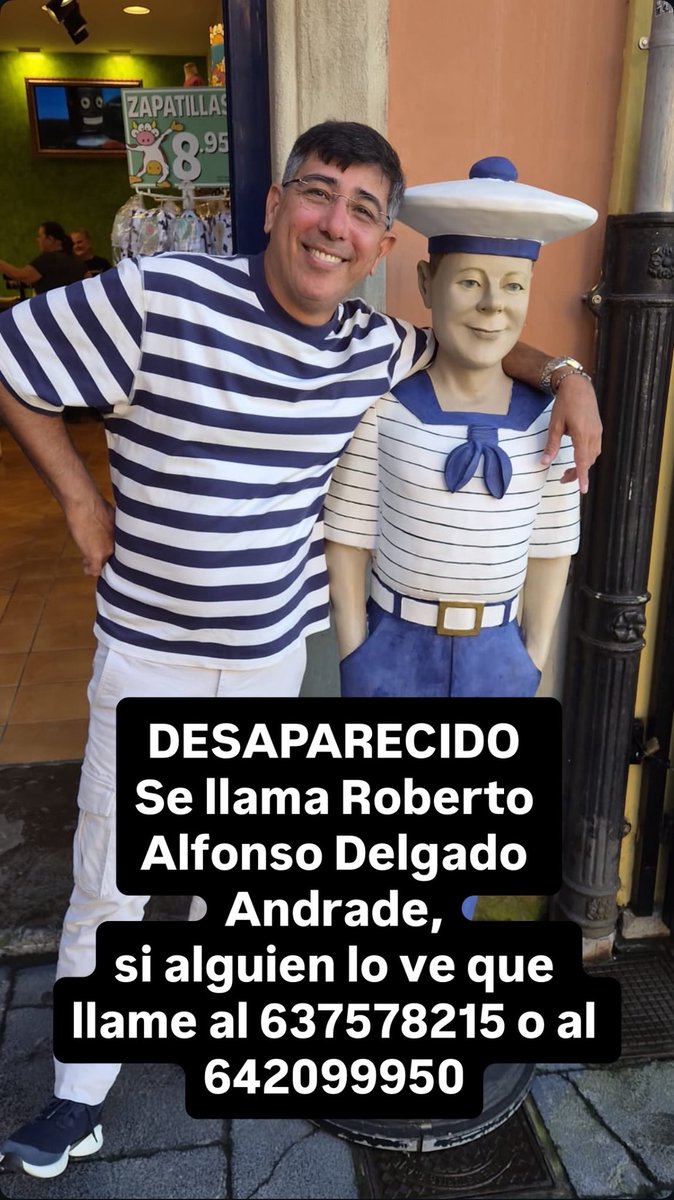 claudiiarms_'s tweet photo. URGENTE! 🚨 ‼️
Desaparecido Roberto Alfonso Delgado Andrade, 54 años.
Iba en el tren AVE, en el vagón 7. 
Sus familiares llevan llamándole todo el día y no saben nada de él todavía.
Máxima difusión por favor 🙏 
Números de contacto: 637578215 y 642099950 
#AccidenteFerroviario https://t.co/MM8utLqqD7