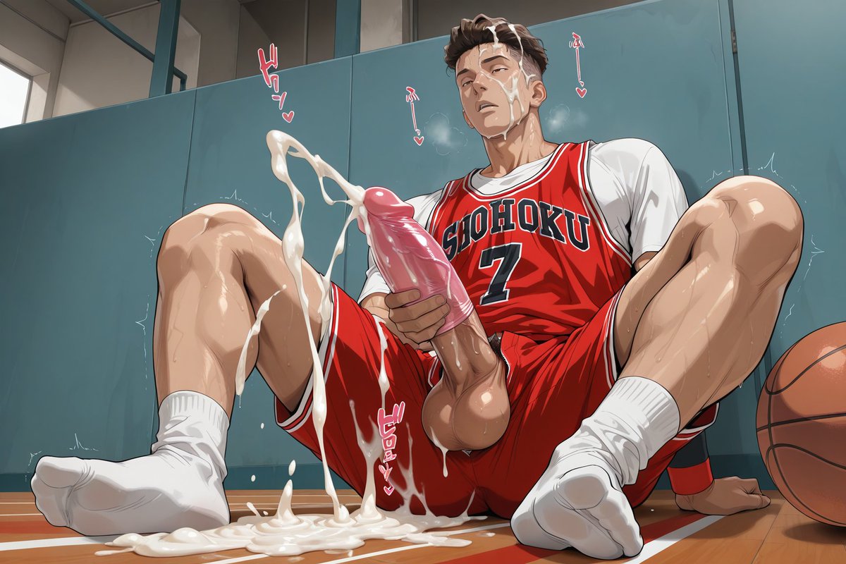 kingichiart's tweet photo. 【Condom waste-Miyagi Ryota】 
Miyagi bought condoms for his own needs....he can't help but broke some during his jerk off
#MiyagiRyota #AIart️ #art #NSFW #yaoicum #SlamDunk #condom https://t.co/MzNJXAwjyh
