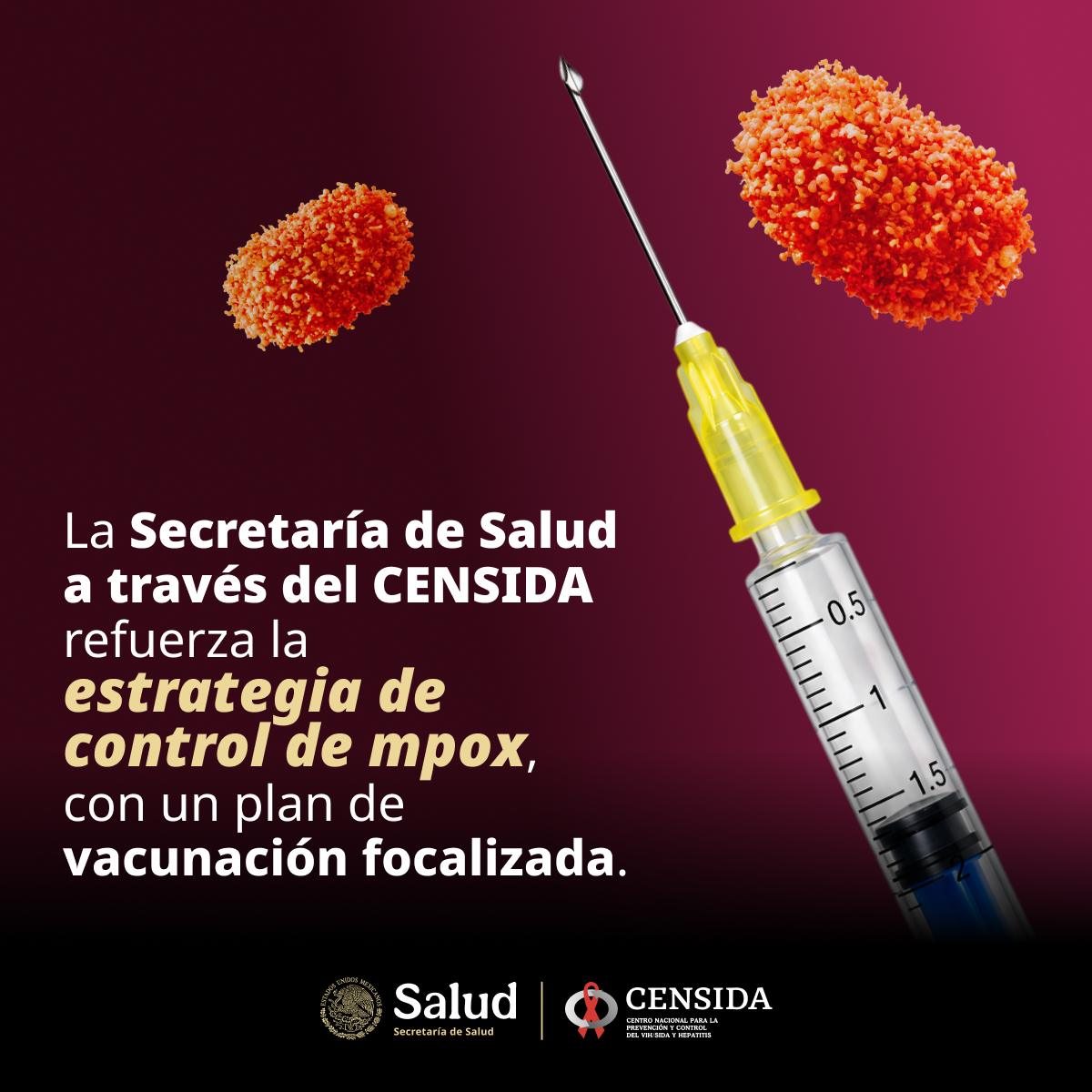 censida's tweet photo. 📌Reforzamos la estrategia de control de #Mpox con un plan de vacunación focalizada, que se basa en evidencia científica, en la experiencia de otros países y recomendaciones de organismos internacionales. https://t.co/wKAtyzbnOh