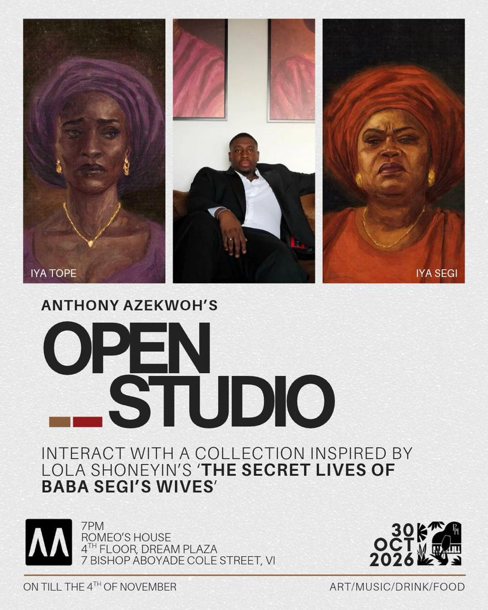AnthonyAzekwoh's tweet photo. My first Open Studio in 3 years. 
New paintings and sculptures. 
Oct 30-Nov 4
RSVP below https://t.co/VnhgCQ3VxZ