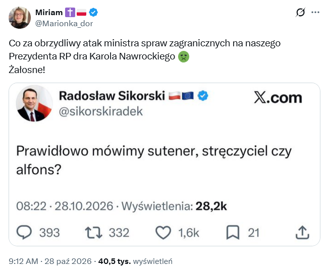 Bart_Wielinski's tweet photo. Dziwne te oburzenie. Sikorski nie wymienił przecież żadnego nazwiska... https://t.co/np0FWyoibN