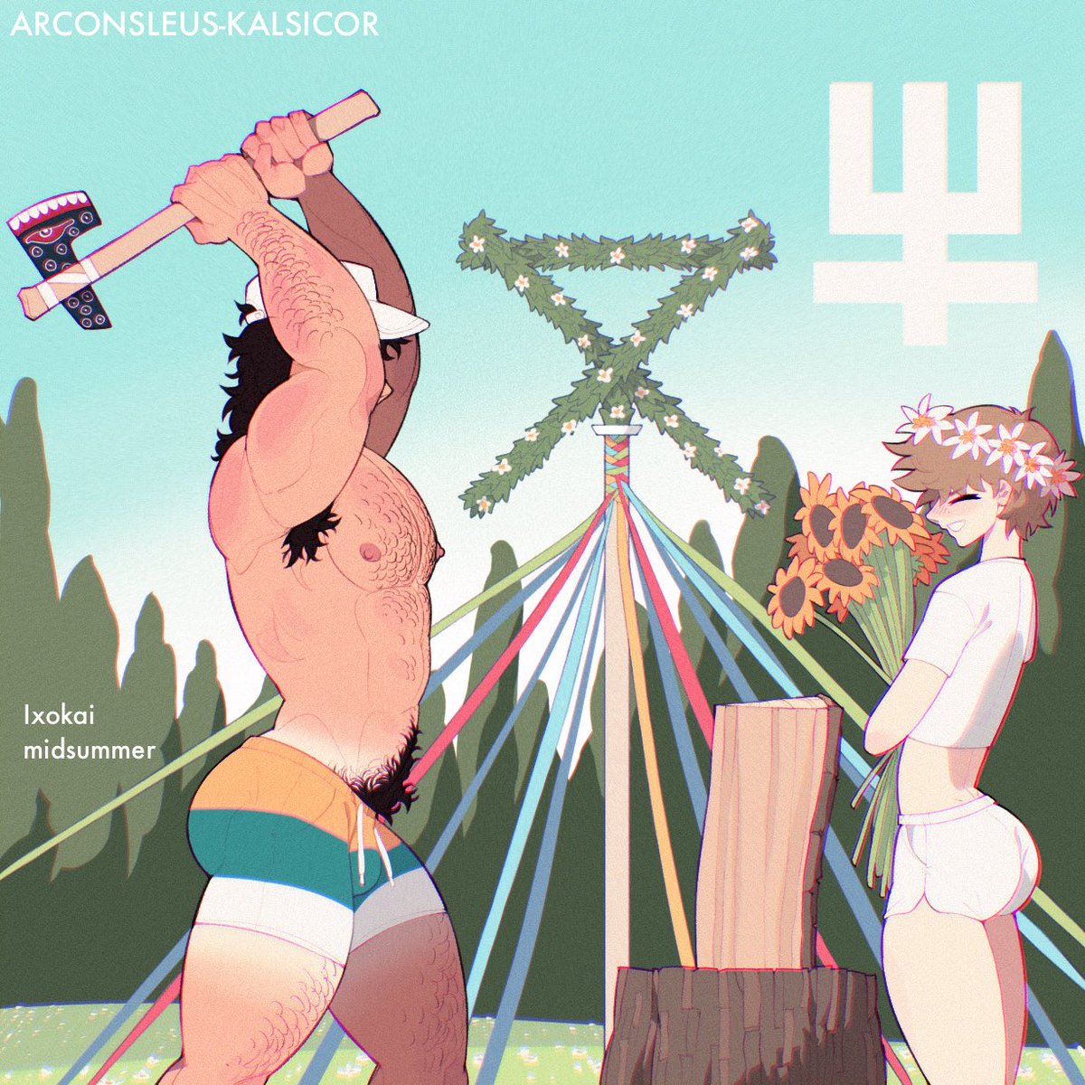 Arconsleus's tweet photo. Ik it’s almost winter but idc. Ixokai midsummer is called Kairamex. It’s the holiday of Sleuon (the supreme deity and sun god). You can find more about the Ixokai on my website 🤫

https://t.co/7c4mEruZz4 https://t.co/pMGUaTUJWR