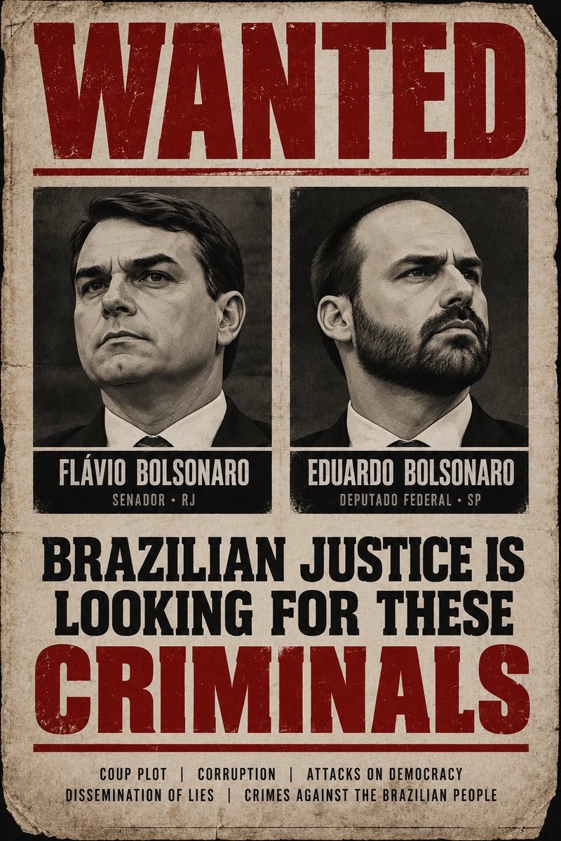 DistopiaBrazil's tweet photo. 🚨 Muitos políticos norteamericamos indignados com Trump por dar asilo ao fujão
📣Muitos veículos da imprensa chamando de fuga, sem eufemismos! Bora aumentar essa bolha, continue denunciado
#DeportsTheBolsonaros 
#DeportFlavioBolsonaro 
#BrazilDemocracy
#Eleições2026
#Fugiu https://t.co/b6GY21RLTr