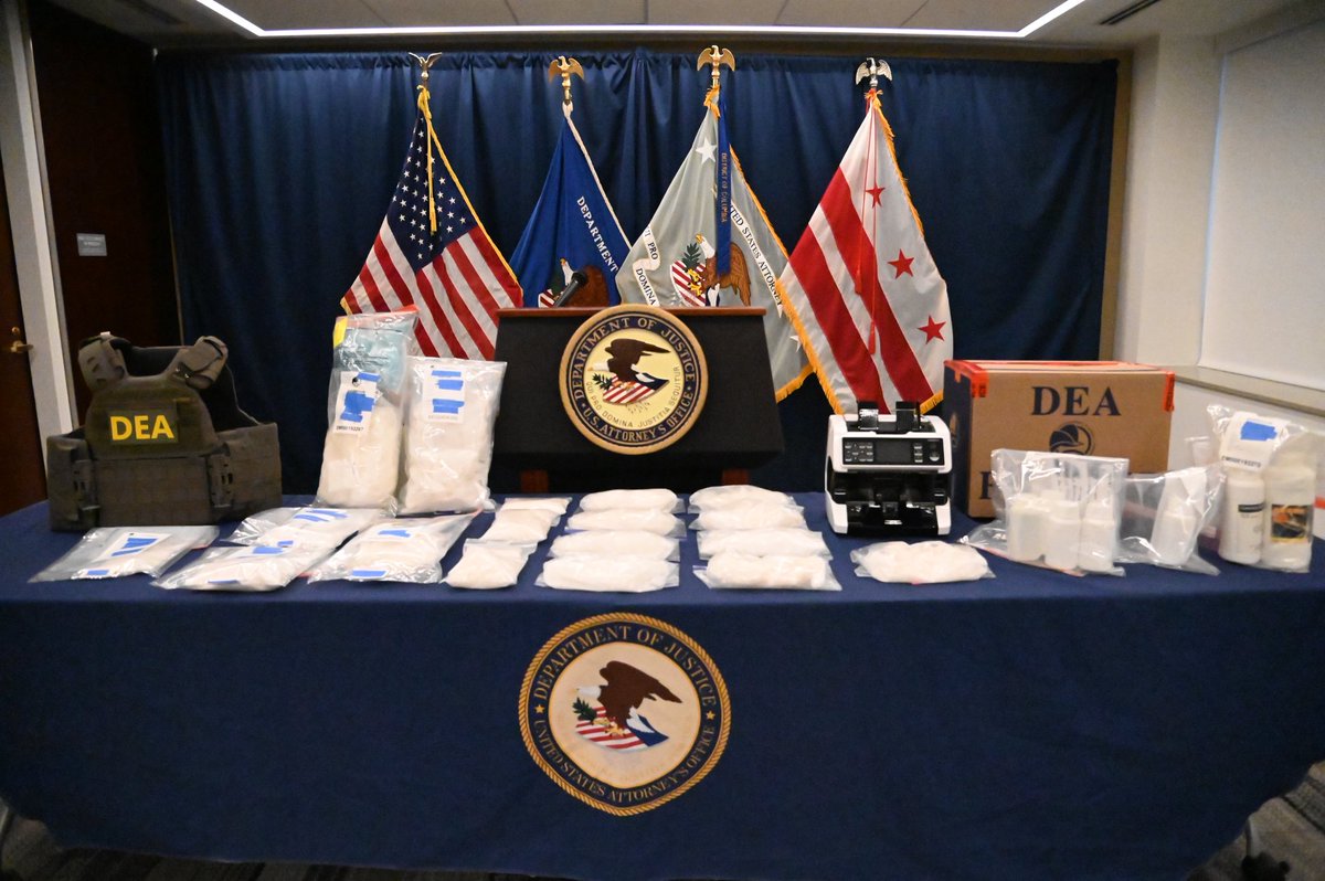 USAttyPirro's tweet photo. This organization peddled a deadly combination of meth and GBL, putting lives at risk for profit. They used encrypted apps, shell companies, and the U.S. mail to hide their operation. It didn’t work. 

Fifteen defendants now face federal charges. Since my appointment as U.S. Attorney, my office, alongside the Homeland Security Task Force, has seized more than 1,800 pounds of meth. 

To those flooding our communities with deadly drugs: we will find you, dismantle your operation, and put you behind bars.