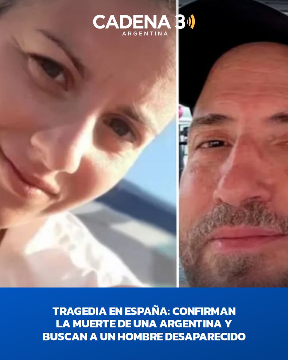 Cadena3Com's tweet photo. Cancillería confirmó el fallecimiento de Martina Conte Grand, una podóloga sanjuanina de 32 años, y la desaparición de Agustín Randazzo, de 51. https://t.co/retwnkWH7s