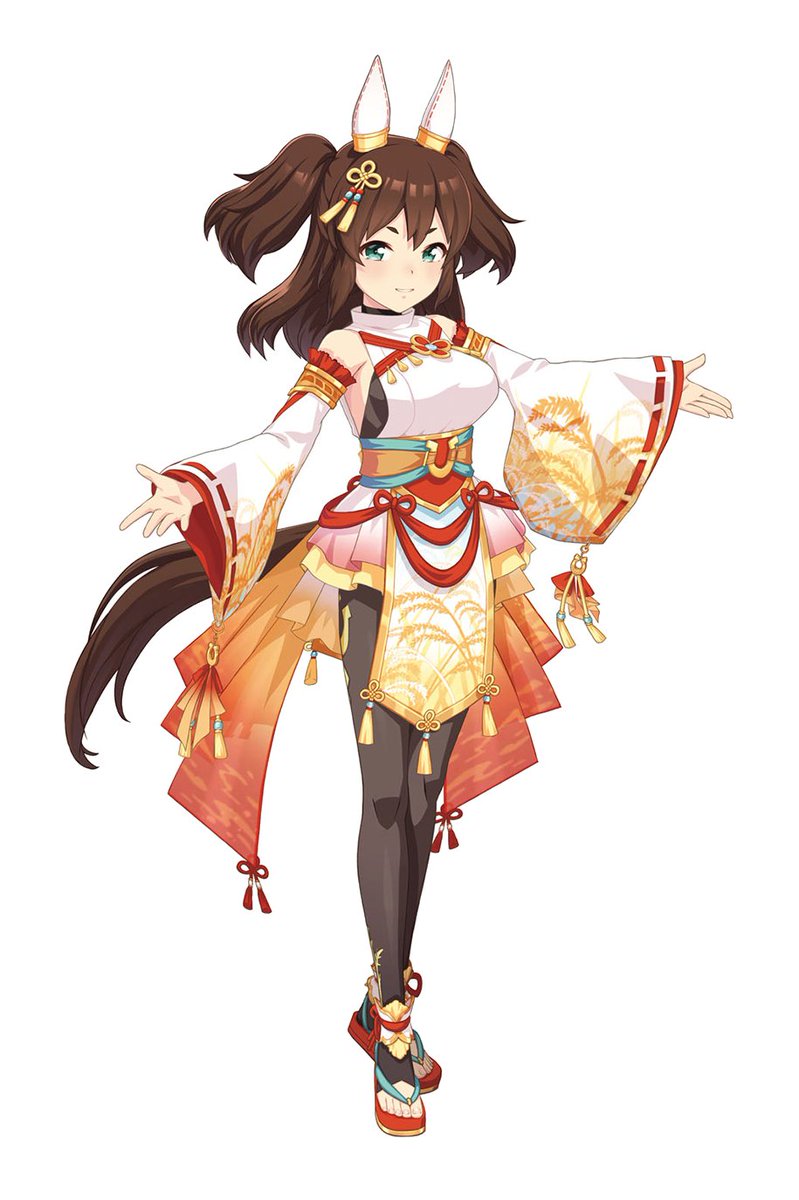 onigiri_two's tweet photo. Inari and Azuma have very similar outfits! Not much you can do with the variations in shrine focused designs but I do like how Inari's is a little more grounded/focused on being a race outfit! #inarione #イナリワン https://t.co/88iUxWSDe5