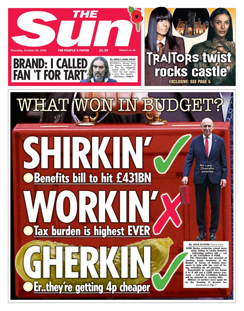TheSun's tweet photo. Tomorrow's front page: Shirkin' Workin' Gherkin

https://t.co/hZkGGJJsiN https://t.co/7NEWAn6PQy