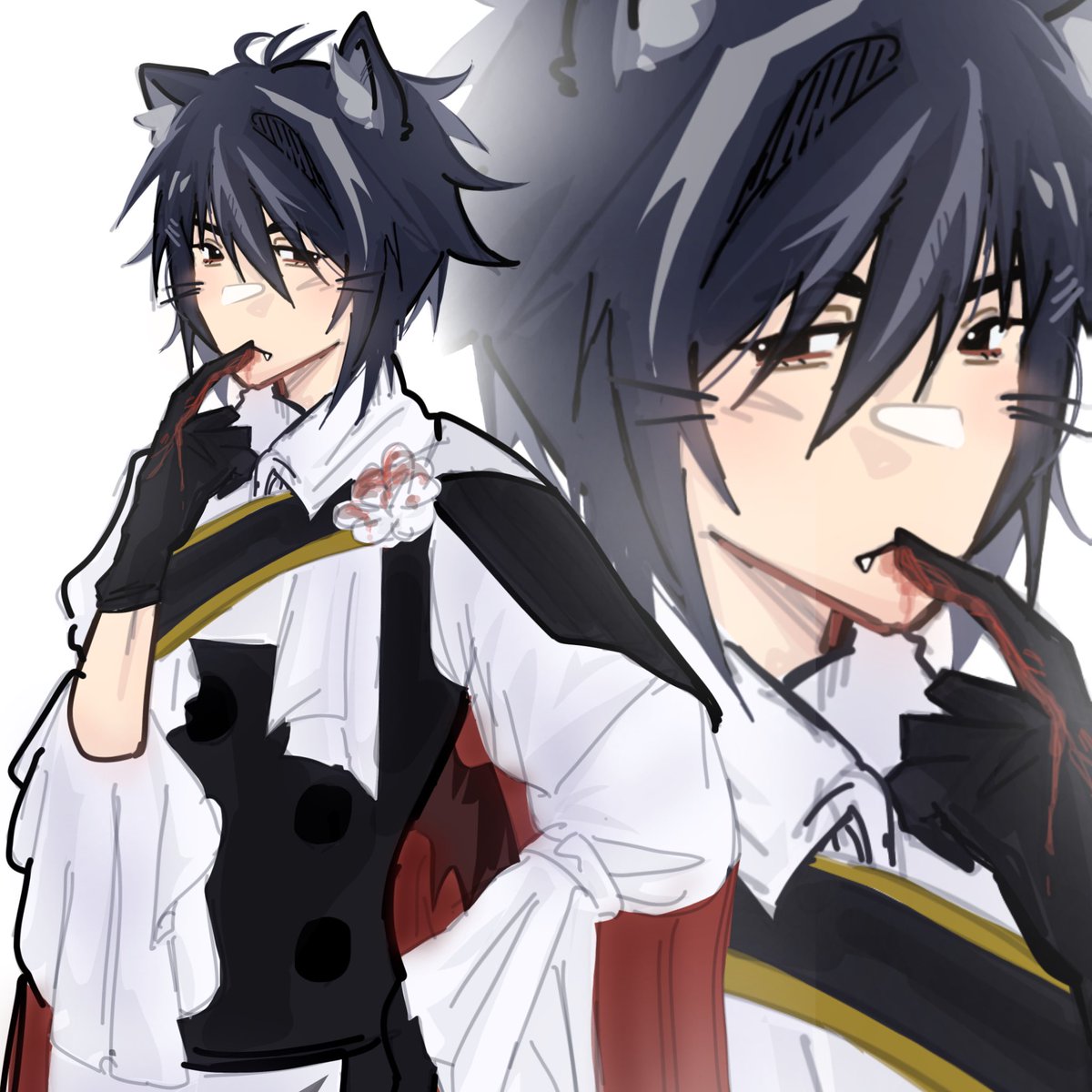 xinnysheart's tweet photo. vampire catboy sasuke! 
inspired by @ven_btw ^_^ https://t.co/OFC2WUEmuq