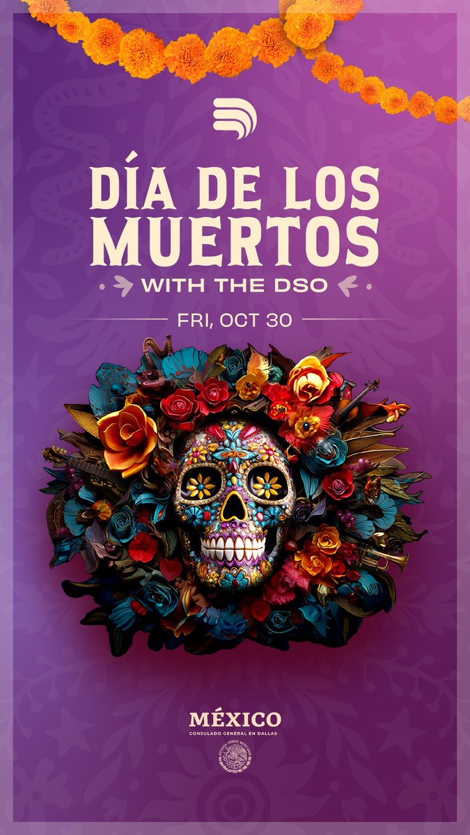 ConsulMexDal's tweet photo. Este viernes 30 de octubre, disfruta una velada llena de música, color y tradición mexicana en el Meyerson, en colaboración con el Consulado General de México en Dallas.

🌺 Música y danzas folklóricas
💀 Ofrenda del Día de Muertos
☕ Pan de muerto y chocolate caliente

El Cónsul Luis Rodríguez Bucio dará unas palabras de bienvenida en esta celebración que honra la memoria de nuestros seres queridos.

¡Una tradición que nos une! 🇲🇽✨