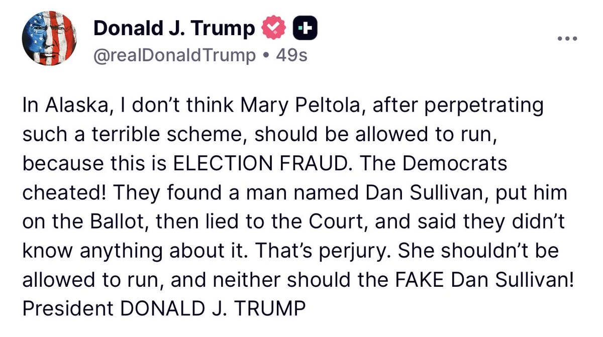 MAGAVoice's tweet photo. 🚨 JUST IN: President Trump just EXPOSED how the Crooked Democrat Party is cheating in Alaska 

STOP THE STEAL https://t.co/rexz9hU6jR