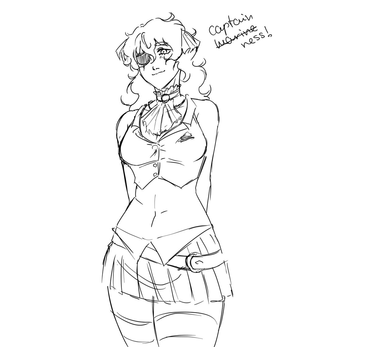 alexisness8_10's tweet photo. I needed to draw her. Ness as captain marine…// https://t.co/ACSniIEzTH