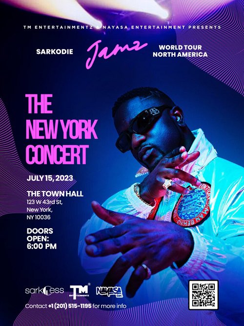 TuneStats's tweet photo. Sarkodie’s “JAMZ” Tour Update (North America): 

The Town Hall
New York, USA
Gross: $43,820
Tickets Sold: 727 / 1,495 (48.63%)
Date: 07/15/2023

2/11 reported shows https://t.co/XAs27wvd2u