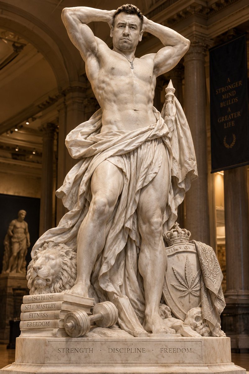 jlb100403's tweet photo. Strength isn't just physical—it's forged in the daily habits no one sees 💯❤ #SelfMastery #StatueArt #CannabisCulture https://t.co/2KtlFQo4Hy