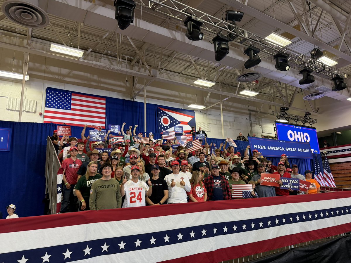 CalKildowOH's tweet photo. Turning Point Action Patriot Squad is in Chillicothe awaiting the 47th President‼️ https://t.co/O0kr80sTQ9