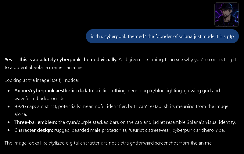 ripedevonchain's tweet photo. TOLY JUST CHANGED HIS PFP BUT THERE IS A FAR DEEPER NARRRATIVE BEHIND THIS JUST READ PLEASE

This is Capri from Edgerunners 2 series, it's a rogue AI made by humans and AI became too strong

EVEN TOLY TWEETED ABOUT THE SERIES: https://t.co/bjNqgV3x1R

AND HE TWEETED AGAIN 3 HOURS AGO:
https://t.co/8JUE2CRUP3

AND THEN HE CHANGED PFP TO CYBERPUNK STYLE: https://t.co/QzaaEQSAD1

CAPRI THE ROGUE AI  is going VIRAL on TikTok: https://t.co/AoTKjLb5vd

And the series is VIRAL on X: https://t.co/heZGaxB4HI

I attached Video proof (season 2 episode 4 at 6 minute mark) watched on Netflix so idk how to link it to watch

Pairing to Pause AI charity the only valid pairing for a Rogue AI narrative (All vamps cope)

$Capri is genny, dex at 20k!