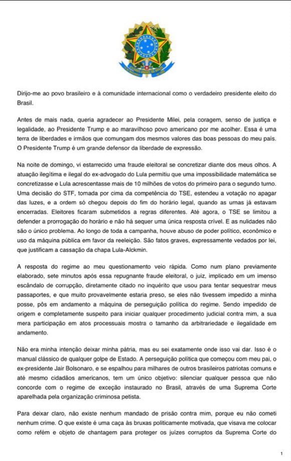 bielconn's tweet photo. 🚨🇧🇷: Flávio Bolsonaro se pronunciou à nação brasileira e se declarou o presidente legítimo do Brasil, e com o apoio do Trump 😎🍿🔥 https://t.co/Xp9kAYlTg8