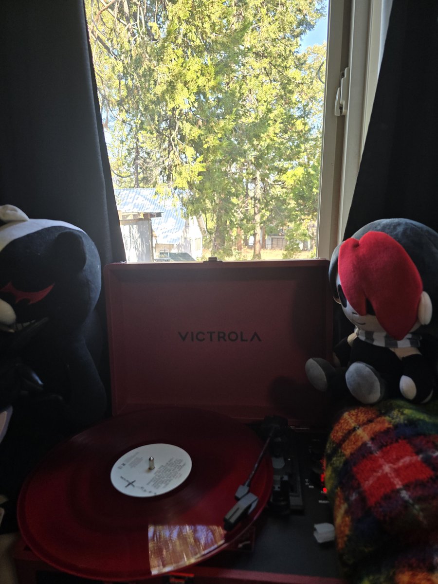 A3th3r_o7's tweet photo. This just in: Knives Chau and Monokuma caught performatively listening to the hit band My Chemical Romance. https://t.co/u84tLUTbQw