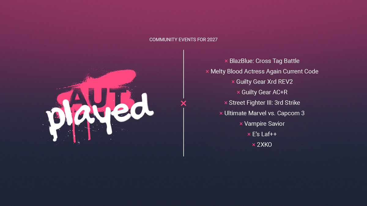 autplayed's tweet photo. ‼️ COMMUNITY EVENTS ‼️
Anime-maxxing in Vienna-Austria🥳 with the biggest line-up of Community Events yet!

*You will need at least the "Community Pass" to enter [Community Events] Tournaments.

📖 https://t.co/vUCLQtQaH3
#autplayed2027 https://t.co/CllBnrVtgk