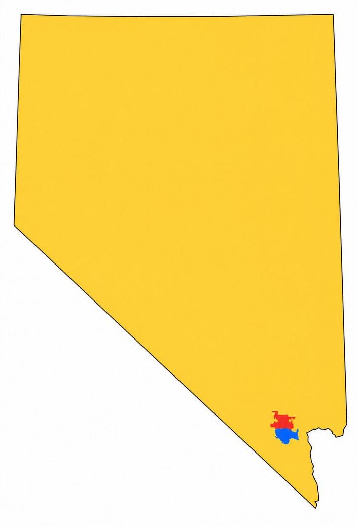 onlmaps's tweet photo. Nevada split into 3 areas of equal population https://t.co/1317tW55E6