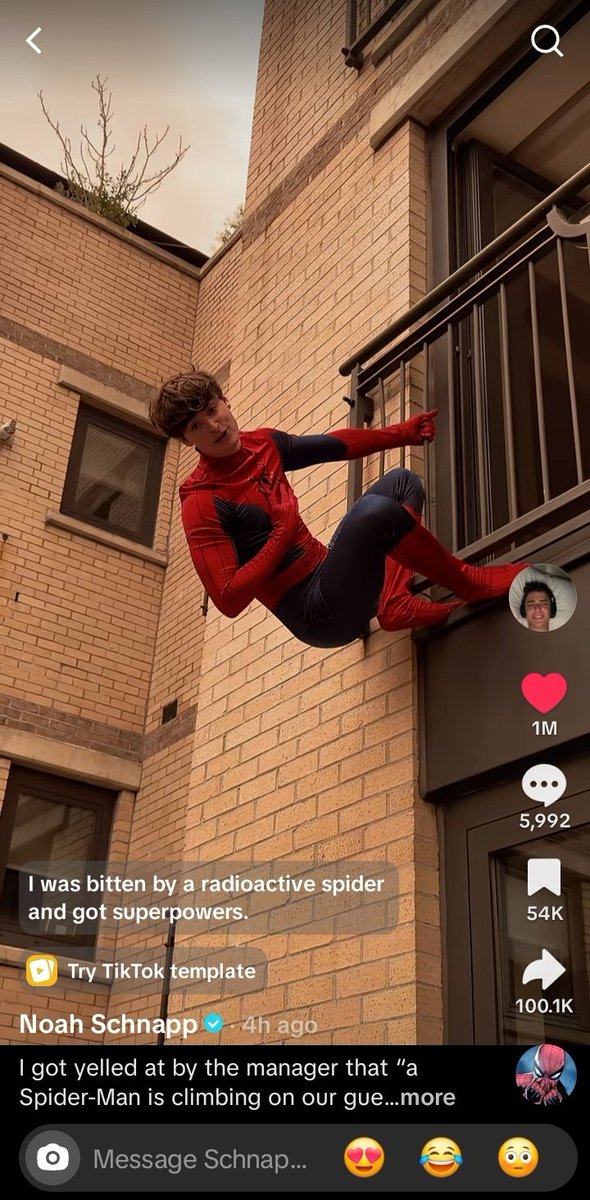 moonlitmagnetic's tweet photo. Anyways fuck the gossip, he put on a spiderman suit and got 1 million likes in 4hrs. https://t.co/S7M4wL7NGE