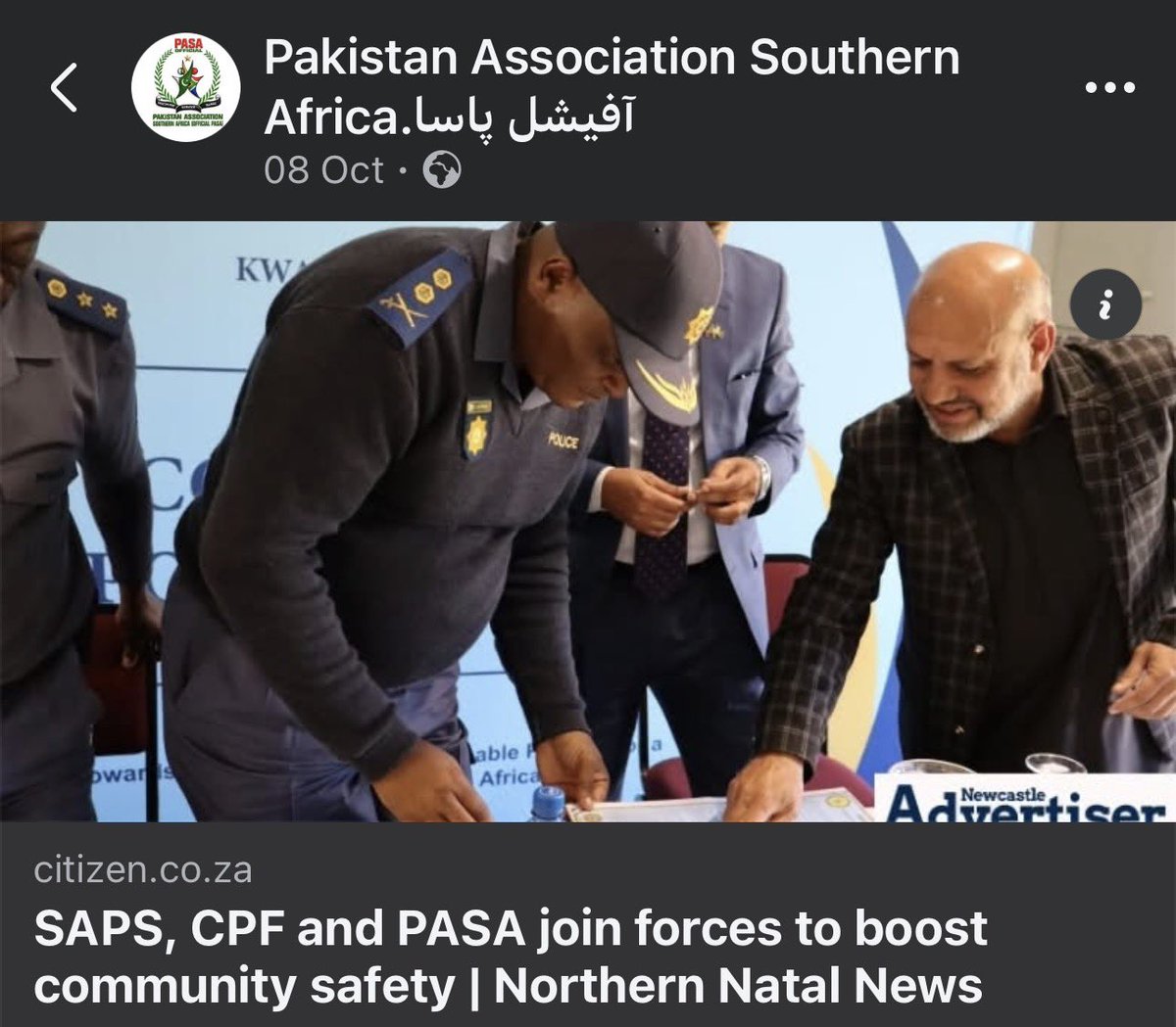 JacintaNgobese's tweet photo. Incase you’re wondering why we are being treated like sh** in our own country and our constitutional rights being infringed upon… The Pakistanis are in deep in the SAPS ‼️‼️‼️ https://t.co/HQ3jSS9dzL