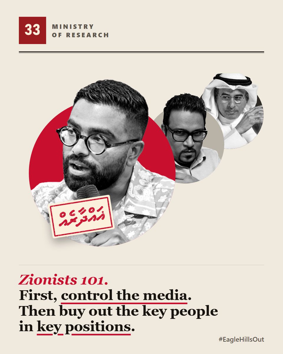 MinsofResearch's tweet photo. Alhamdhullillah!

We have achieved our first objective: preventing most individual journos from freely promoting zionist content. Most of them have been forced to hide their faces.

This is far from a smear campaign. This is the real fight. The fight against zionism. Against true evil.

Our target is not individuals. The real villains are those who own these media outlets. They’re the ones who stand to profit from the money allegedly paid by Alabbar..

For too long, journalism in the Maldives has been held in shackles by governments and elites. Now, it’s being hijacked by a foreigner and a zionist.

If you’re not going to tell the truth or practise objective journalism, we will. We're exposing the media outlets and specific journalists.

Naif! You #traitor. We're now sure that you'll stand to defend people who promote the zionist state too 🫵