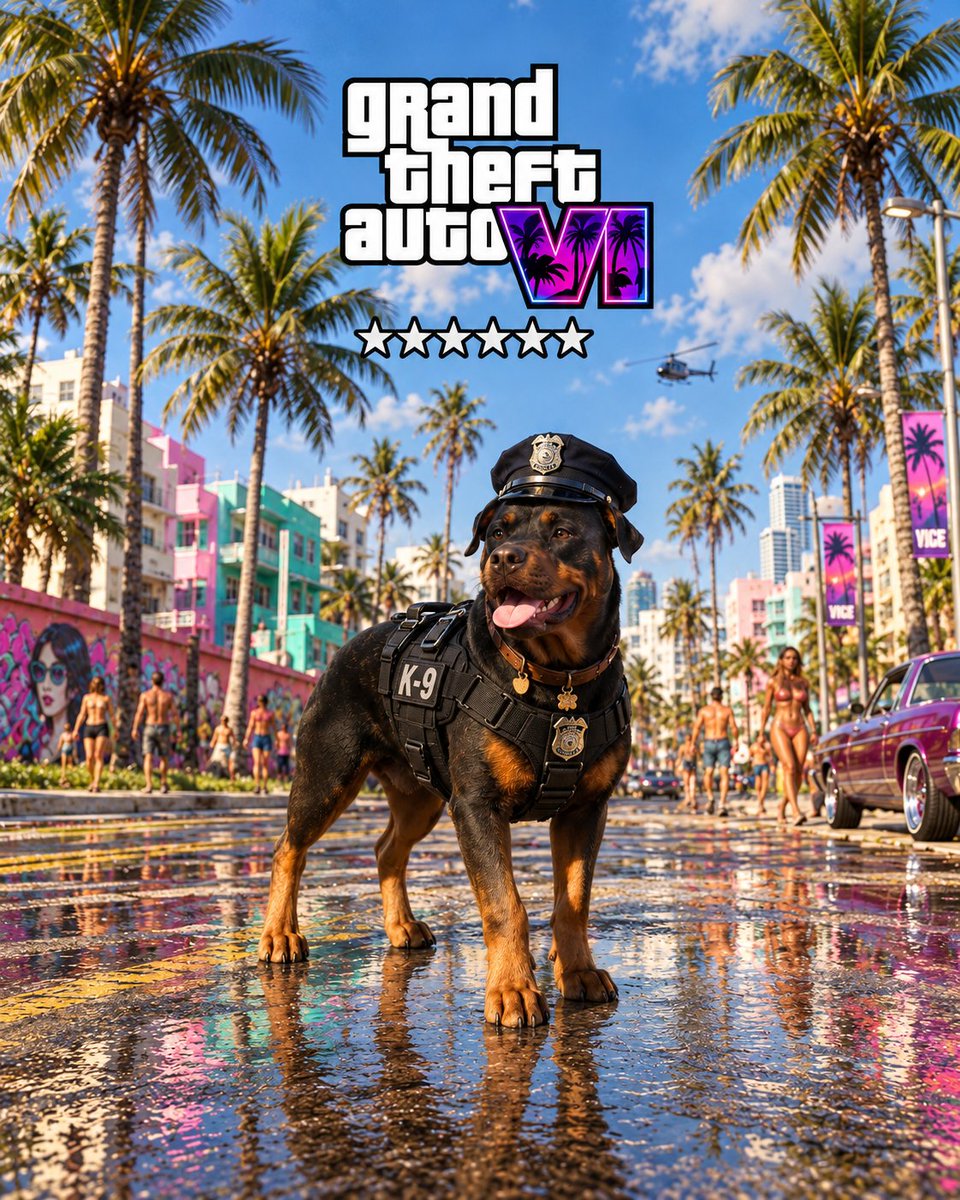 mymixtapez's tweet photo. Police K-9 units will appear in Grand Theft Auto VI to assist law enforcement during foot and vehicle pursuits. https://t.co/cdpRlSGv93