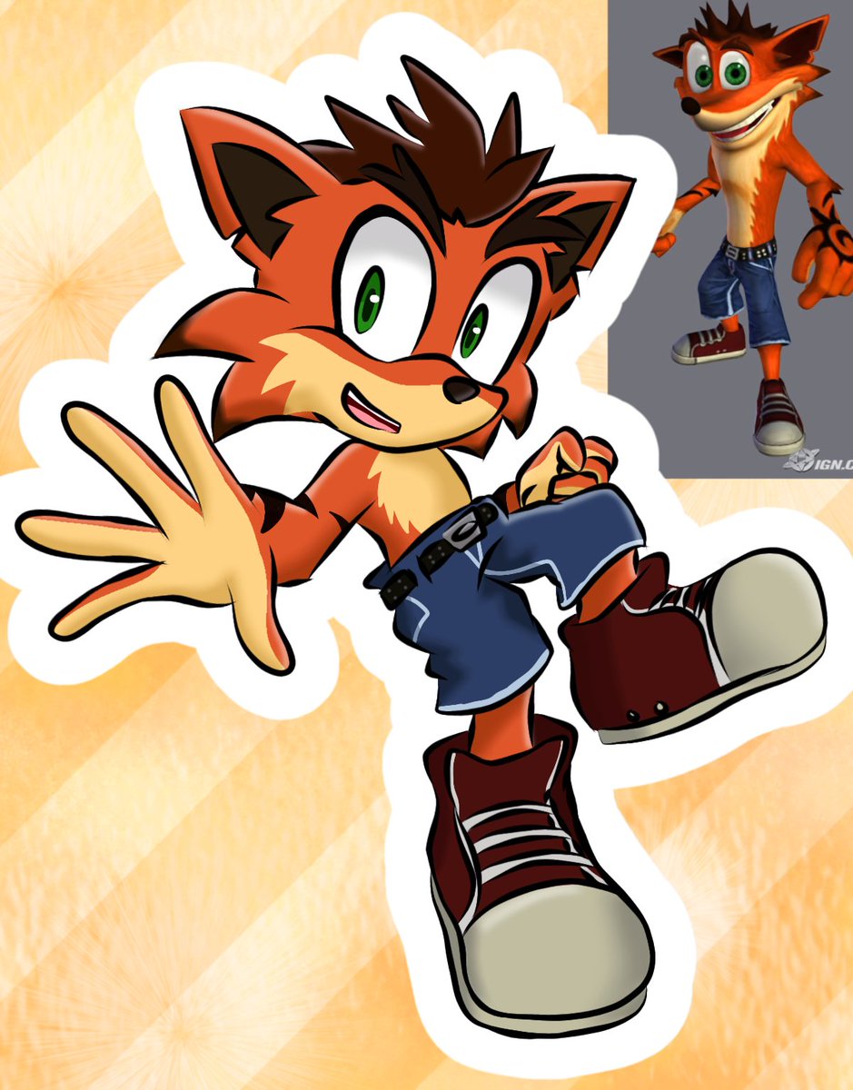 Stolen_peacock's tweet photo. Whoa 🗣🥭
Fan art of Crash that I drew these days, I also wanted to draw him in the Sonic style ✨️🥭

#CrashBandicoot #fanart #Crash https://t.co/gHxmNsnoHp