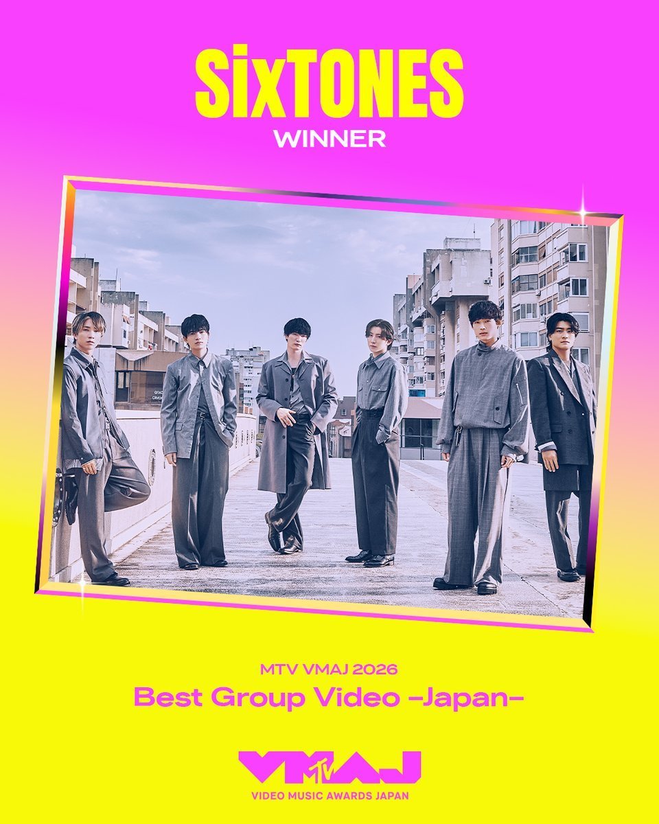 MTVJPLIVEINFO's tweet photo. 🚨 SixTONES、東京ドーム降臨！💎🔥
／
📅 10月29日(木) #東京ドーム 🏟️
＼
音楽アワード×LIVEの最高峰 #VMAJ2026 🏆

ACT：SixTONES決定！

teamSixTONESは【RT &amp; いいね】必須🔁❤️
推しへの愛をリプしてね💬

▼ 詳細はこちら
📲 https://t.co/MuWrIoRZZl

#SixTONES #teamSixTONES #ストーンズ https://t.co/VtLJD1WwpQ