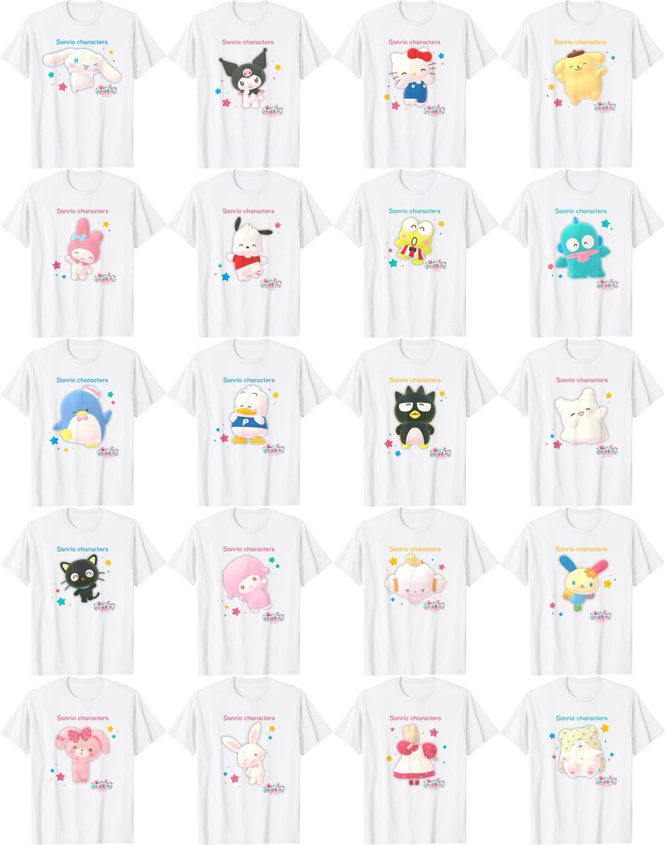 sanrio_oshikatu's tweet photo. ＼⚠️新商品📣🆕／
「Amazon Merch on Demand」に本日発売のサンリオパーティランドをモチーフにした新デザインが登場👕
https://t.co/Q2c1Pq6J3f
ねぇ見て、このキャララインナップの多さ…!!🥹🩷
キャラ大2025の時もすごかったけどそれに負けてない大量放出😂
1～2枚目はキャラ単体デザイン、3～4枚目は集合デザインでどっちも可愛すぎる🥹🩷全部白Tシャツで画像作っちゃったけど、洋服の種類（半袖、長袖、パーカーなど）やカラーは自分の好みにカスタマイズ可能👕
メンズ、レディース、キッズサイズもあるよ🥹
ぜひチェックしてみてね🙆‍♀️

#サンリオ #アマゾンマーチオンデマンド #pr